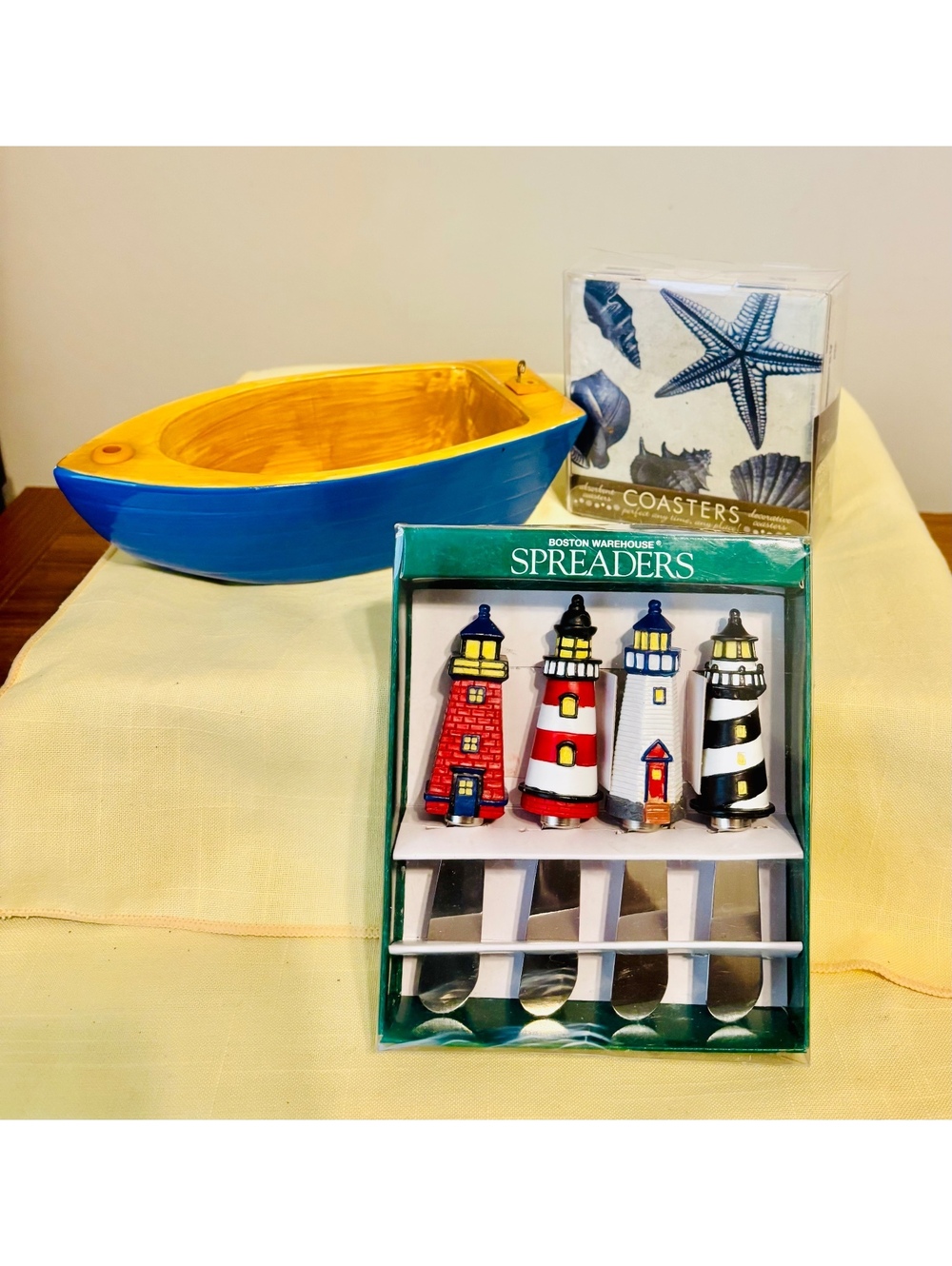 coastal and nautical themed collection lighthouse speakers dip bowl coasters